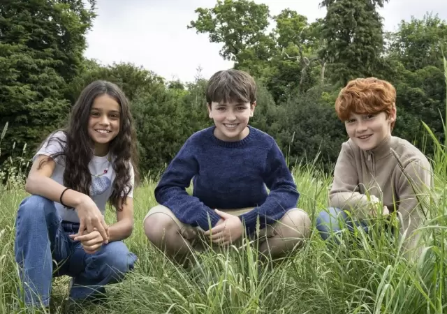 Arabella Stanton (Hermione Granger), Dominic McLaughlin (Harry Potter) y Alastair Stout (Ron Weasly).