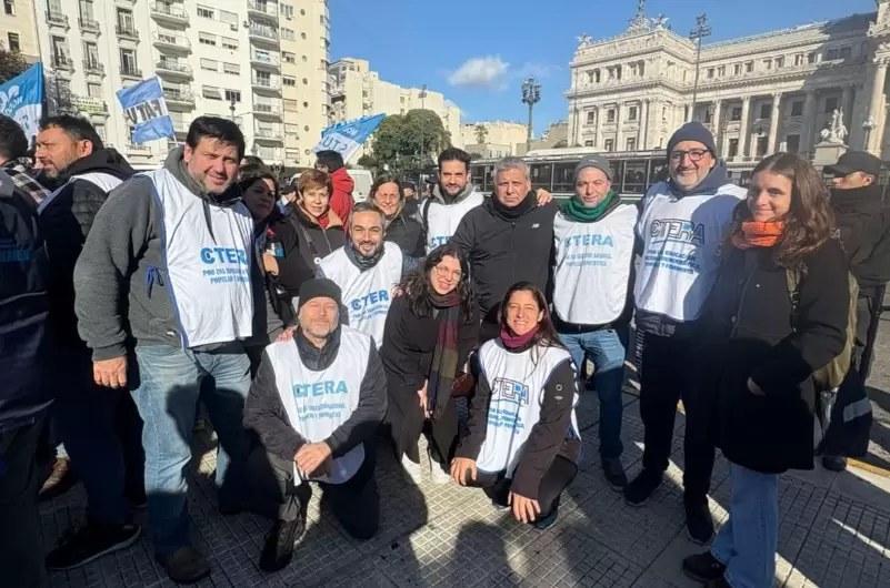Representantes de CTERA ayer en el Congreso de la Naci�n.