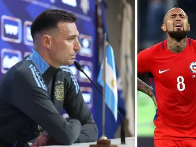 Lionel Scaloni le contest� a Arturo Vidal.