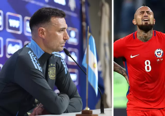 Lionel Scaloni le contest� a Arturo Vidal.