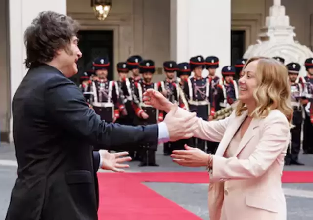 Javier Milei y Giorgia Meloni
