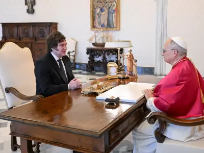 El presidente Javier Milei y el papa Leon XIV. Fuente: Oficina del Presidente