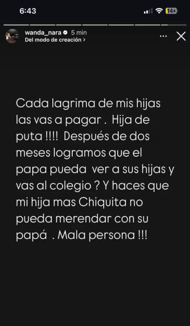 Wanda Nara contra Eugenia Suarez / Instagram: Wanda Nara