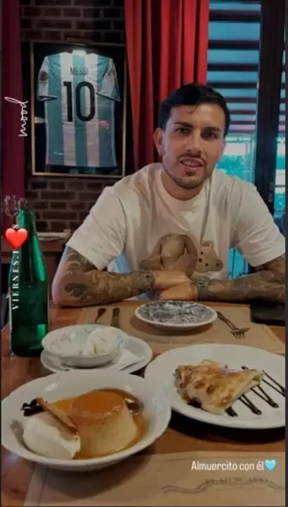La esposa del jugador comparti� la foto del almuerzo en sus redes/ Fuente: X