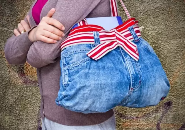 Con un jean viejo pod�s hacer un elegante bolso