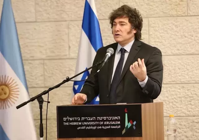 Milei en la Unviersidad Hebrea de Jerusalen. (Foto: Presidencia de la Naci�n)