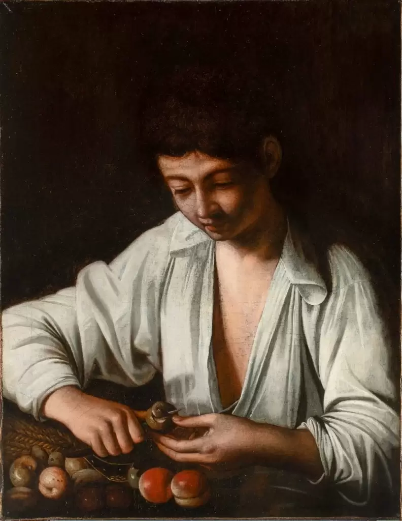 Ni�o pelando fruta de Caravaggio.