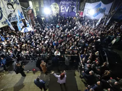 Cristina Kirchner en la sede del PJ nacional.