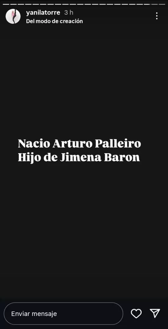 Yanina Latorre confirmó el nacimiento del segundo hijo de Jimena Barón, el primero con Matías Palleiro/ Fuente: Instagram