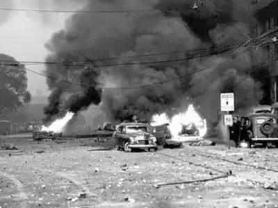 Bombardeos a la Plaza de Mayo en 1955.