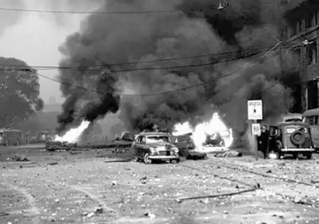 Bombardeos a la Plaza de Mayo en 1955.
