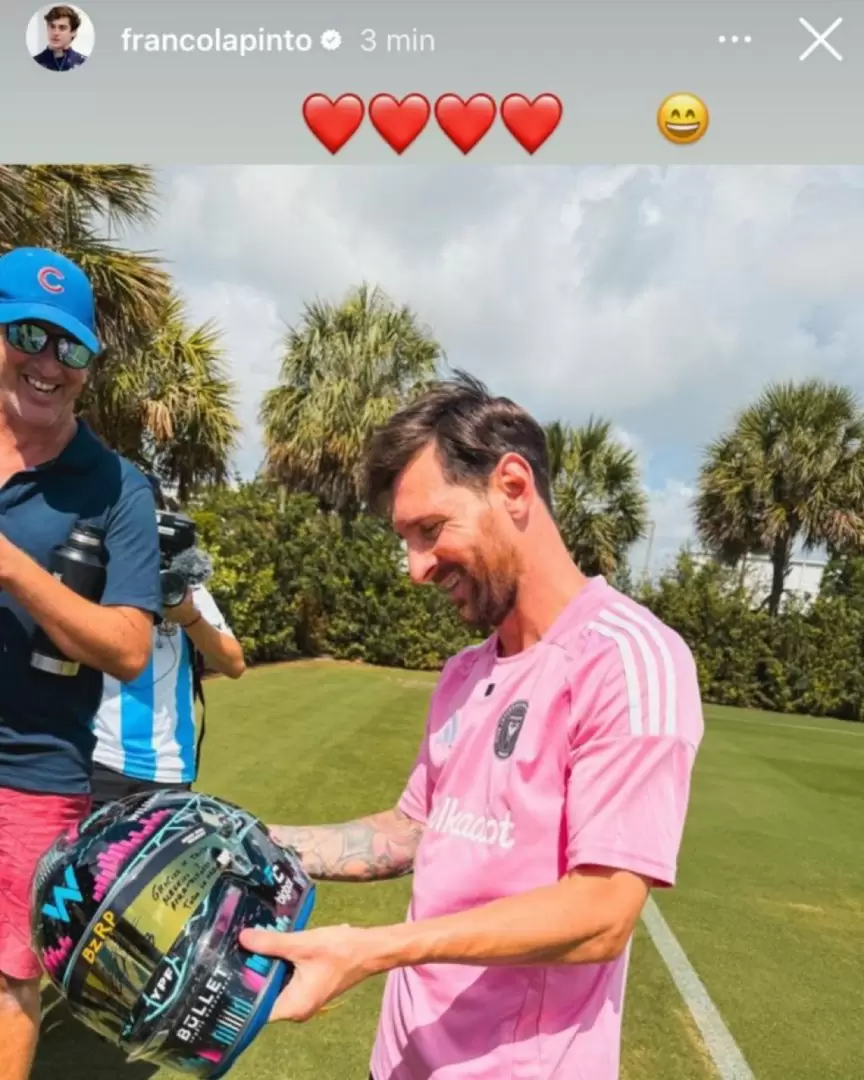 Colapinto le mand� un regalo a Messi.