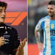 La reacci�n de Franco Colapinto luego de que Lionel Messi recibiera su casco