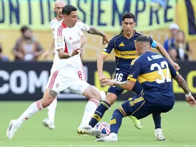 Di Mar�a anot� uno de los tantos del Benfica vs Boca.