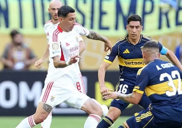 Di Mar�a anot� uno de los tantos del Benfica vs Boca.