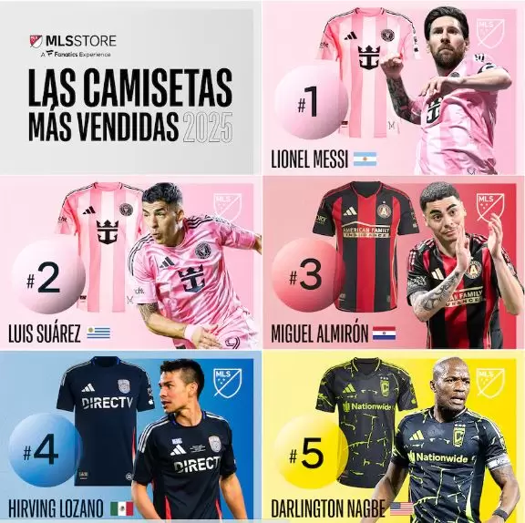 Las camisetas m�s vendidas de la MLS.