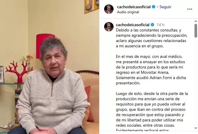 El descargo del hist�rico cantante de cumbia santafesina.