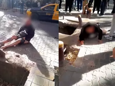 Mir� el momento en que un presunto ladr�n fue linchado en la Galer�a Tonsa