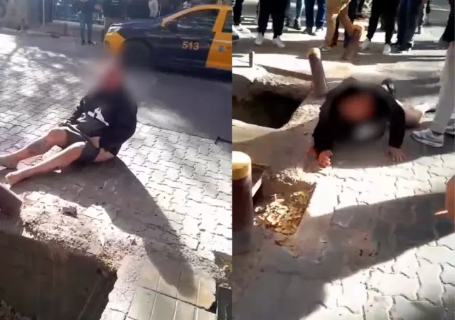 Mir� el momento en que un presunto ladr�n fue linchado en la Galer�a Tonsa