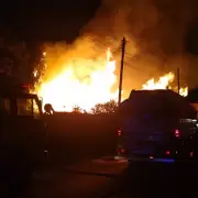 Incendio en Godoy Cruz: una f�brica de pallets fue consumida por las llamas