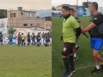 �rbitro es detenido en pleno partido por presuntos v�nculos con el narcotr�fico.