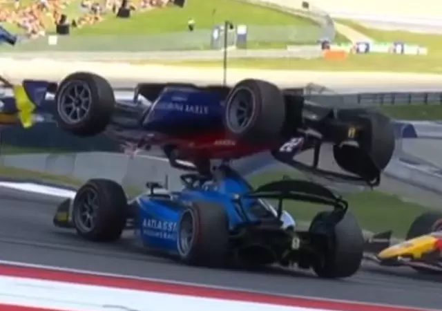 Accidente en la F2/ Fuente: Captura de video