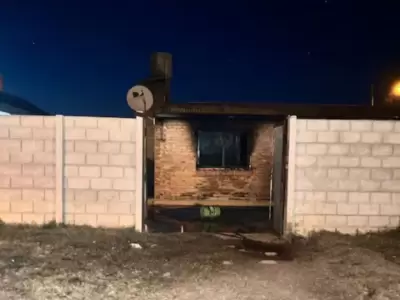 La vivienda donde se desat� el tr�gico incendio.