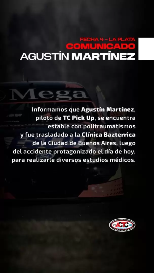 Comunicado sobre la salud de Agust�n Mart�nez/ Fuente: ACTC