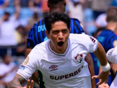 Germ�n Cano, autor del primer gol del Flu.