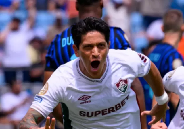 Germ�n Cano, autor del primer gol del Flu.