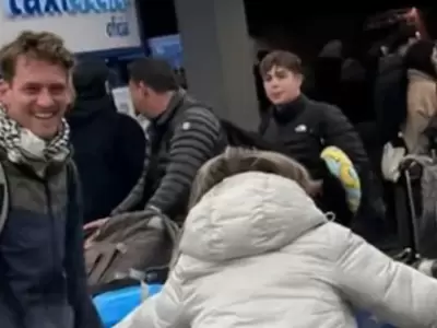 Andr�s De Nastchokine al llegar a Argentina desde Italia este lunes.