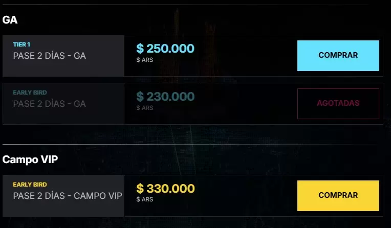 Entradas disponibles para el Ultra Buenos Aires 2026.