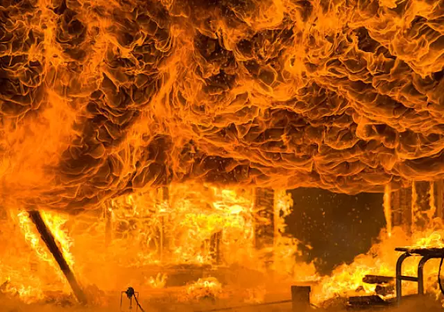 Incendio en San Mart�n.