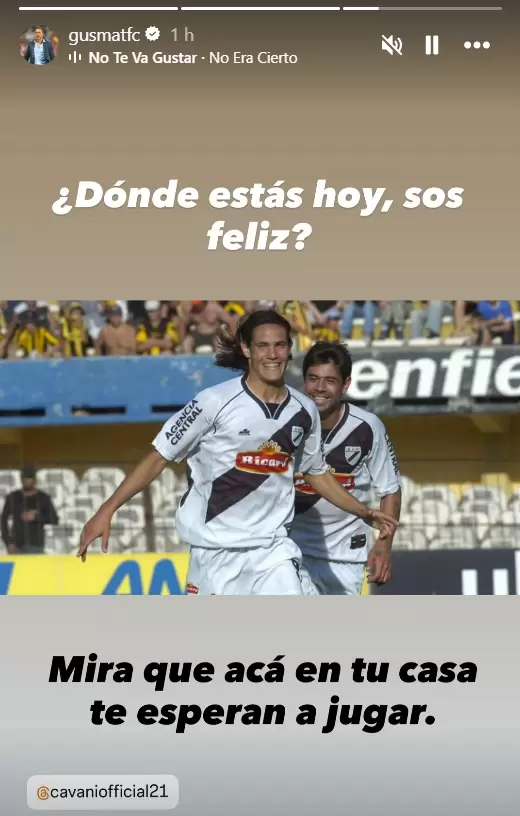 El banque de Gustavo Matosas a Edinson Cavani