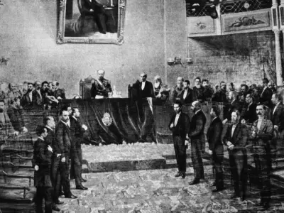 El presidente Roca inaugura el per�odo legislativo. (Juan Manuel Blanes,1886).