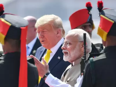 Donald Trump con el Primer Ministro de la India/