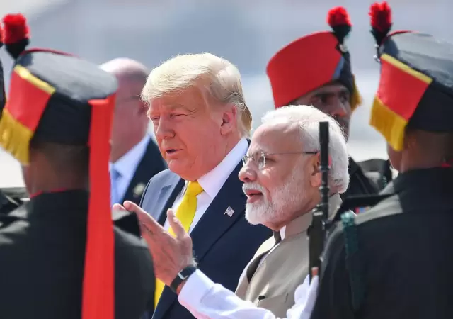 Donald Trump con el Primer Ministro de la India/