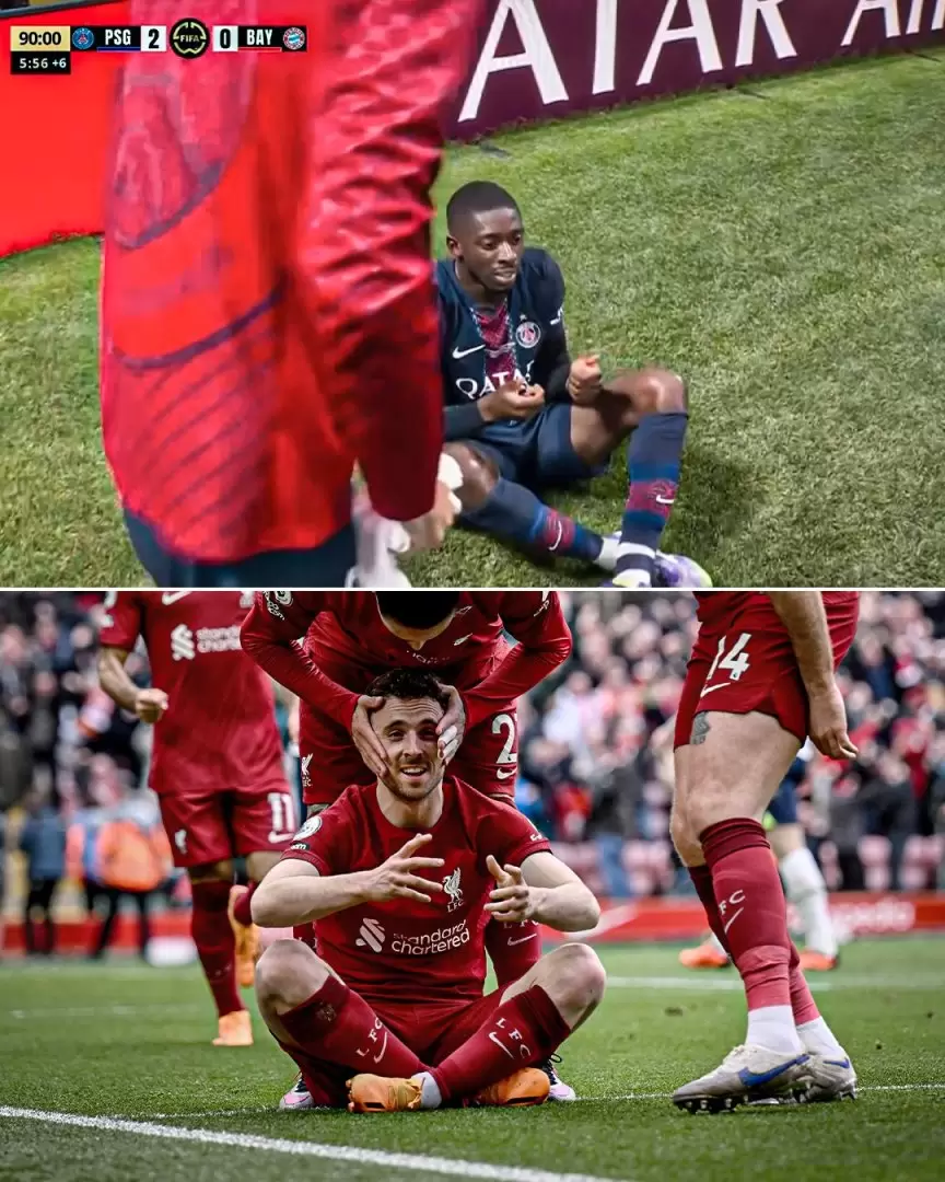 El festejo de Ousmané Dembelé homenajeando a Diogo Jota