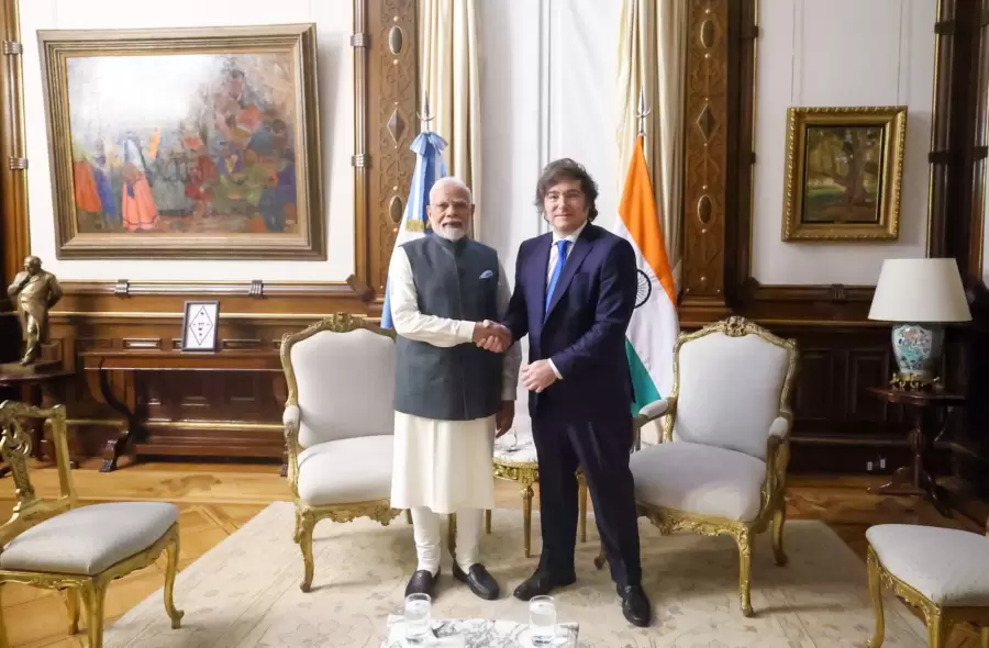 Javier Milei recibi� al primer ministro de India, Narendra Modi