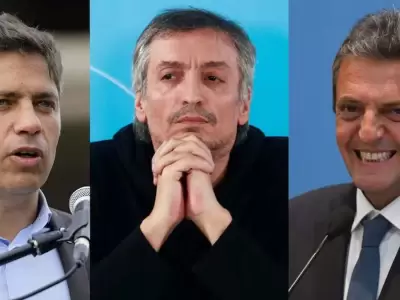 Kicillof, M. Kirchner y Massa.