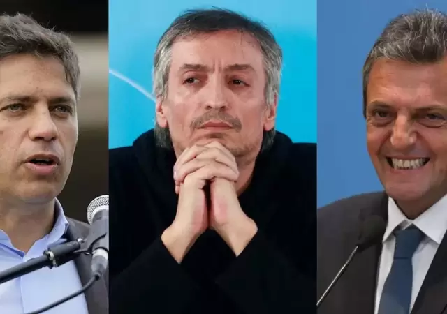 Kicillof, M. Kirchner y Massa.