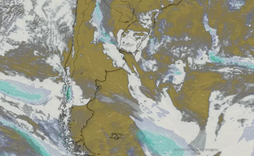 Nubes sobre Argentina el viernes 11 de julio de 2025 a las 09.49.
