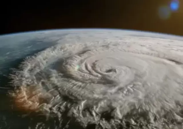 La ciclog�nesis sobre Argentina vista desde la Estaci�n Espacial Internacional.