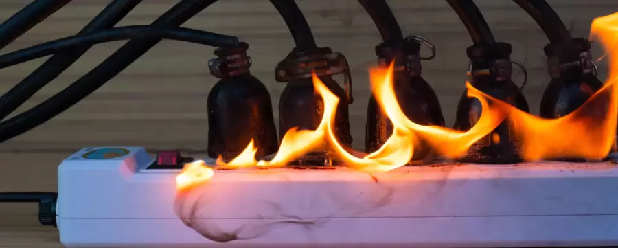 Las zapatillas recargadas con enchufes de electrodom�sticos que consumen mucha corriente son un gran riesgo de incendios.