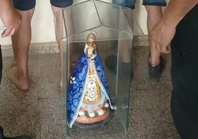 La imagen de virgen recuperada por la Polic�a correntina. (Foto: web)