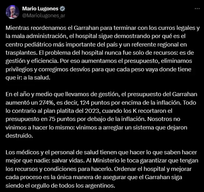 Tweet Mario Lugones