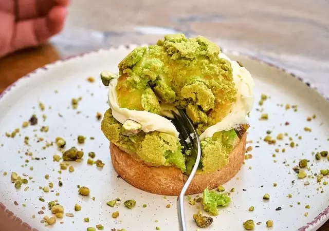 Postre de pistacho.