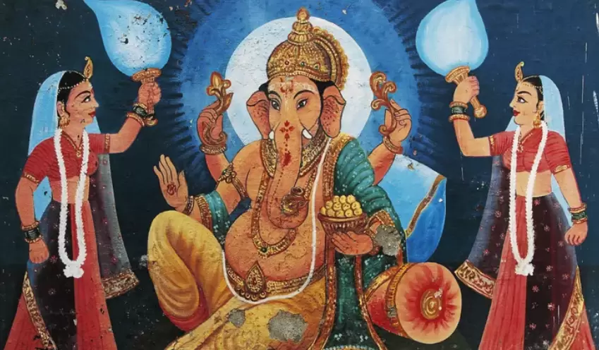 Ganesha, o Ganesh, es el dios con cabeza de elefante, que est� presente de manera profusa en la iconograf�a india y que se evoca para proveer fortuna,