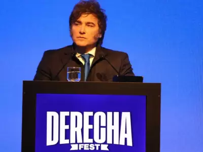 Milei discursea para su tropa propia