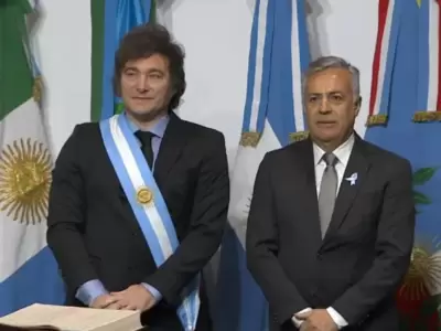 Milei y Cornejo durante la firma del Pacto de Mayo